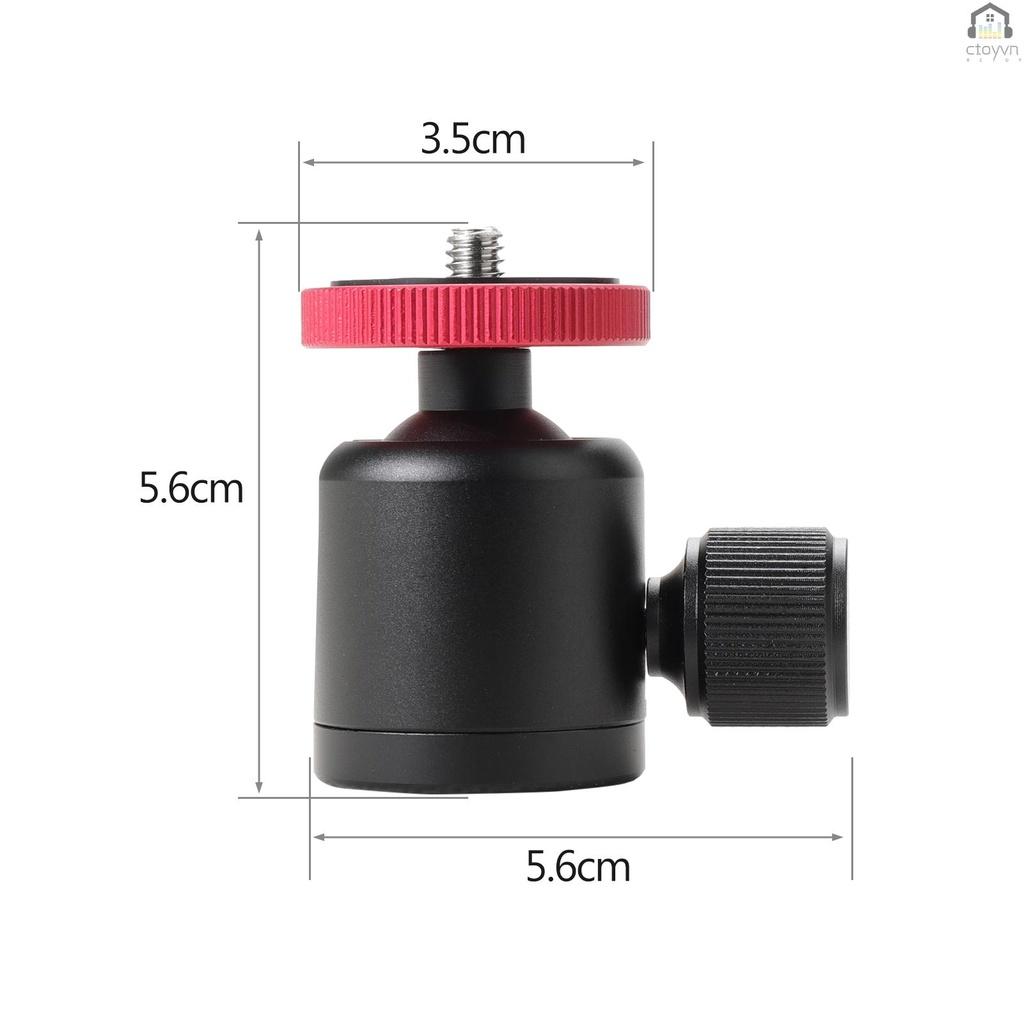 Đầu bi hợp kim nhôm mini xoay được với ốc vít 1/4 inch thay thế cho máy ảnh
