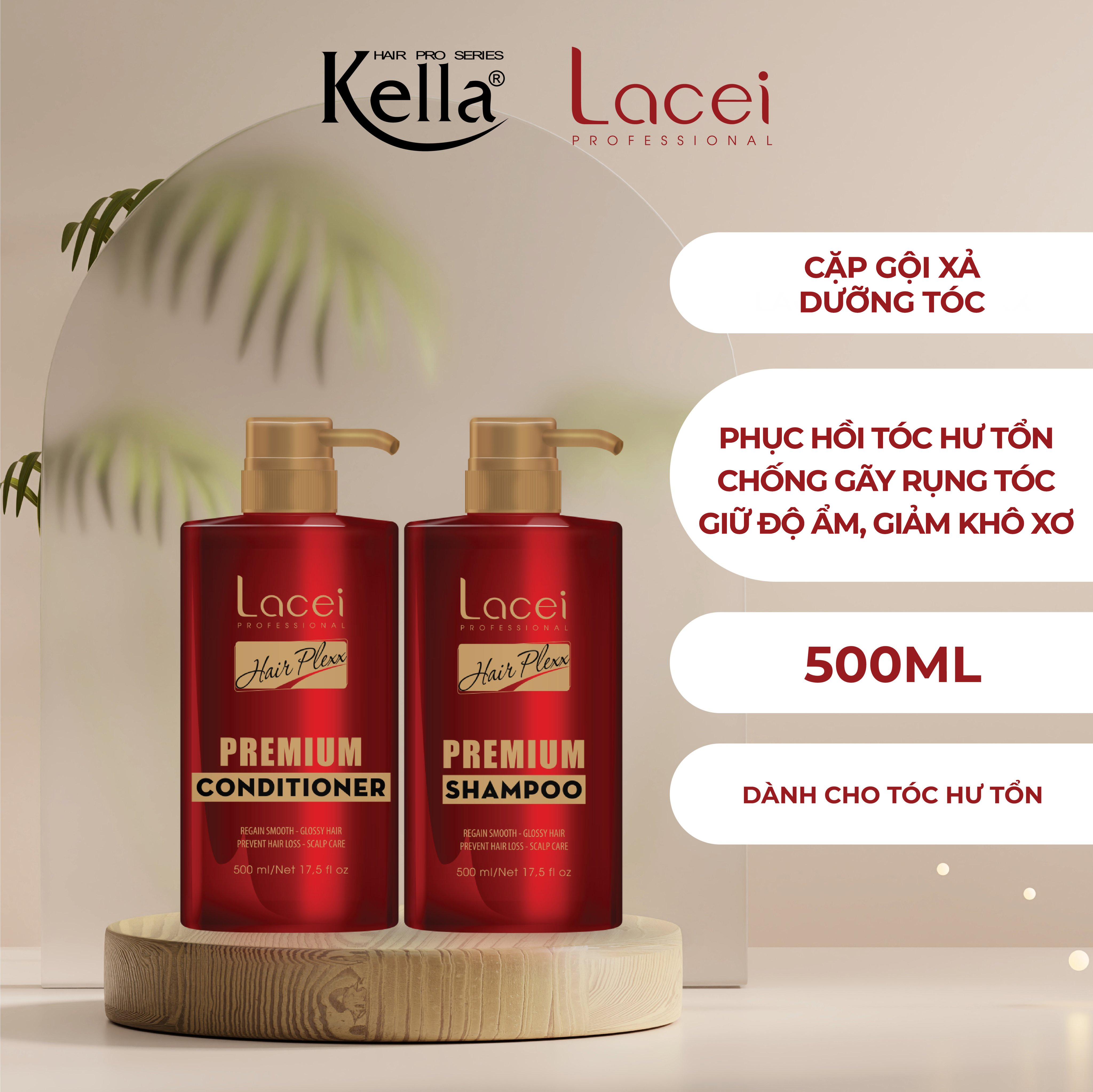 Combo dầu gội xả dưỡng tóc cao cấp Lacei Hair Plexx