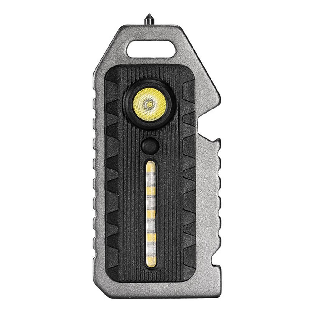 Portable Rechargeable Camping Light Pocket Work Light with 5 Light Modes Emergency Whistle Window Breaker Bottle Opener