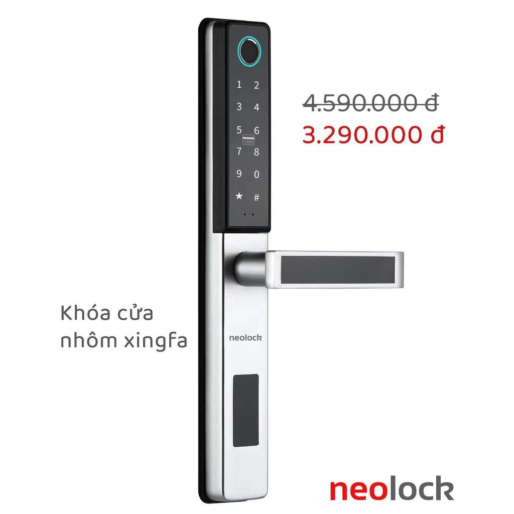 Khóa cửa nhôm xingfa, của sắt cổng lùa thông minh qua APP, vân tay, thẻ từ cấp mã từ xa cho homestay neolock neoG7S