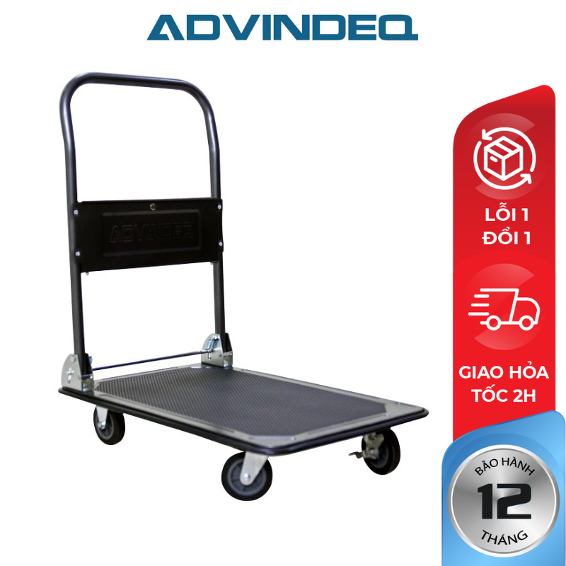 Xe Đẩy Hàng 4 Bánh Sàn Thép Phủ Nhám ADVINDEQ HT-170 (170kg) - Hàng Chính Hãng