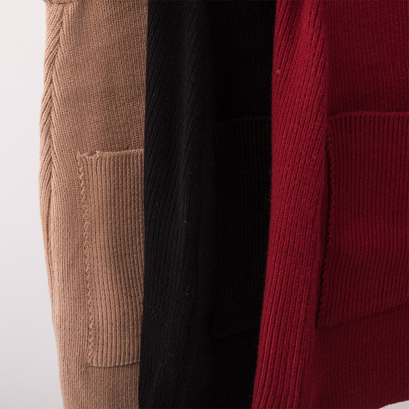 Fashion Women Knitted Mini Skirt Ribbed Pockets Slim Solid Autumn Winter Casual Short Skirt