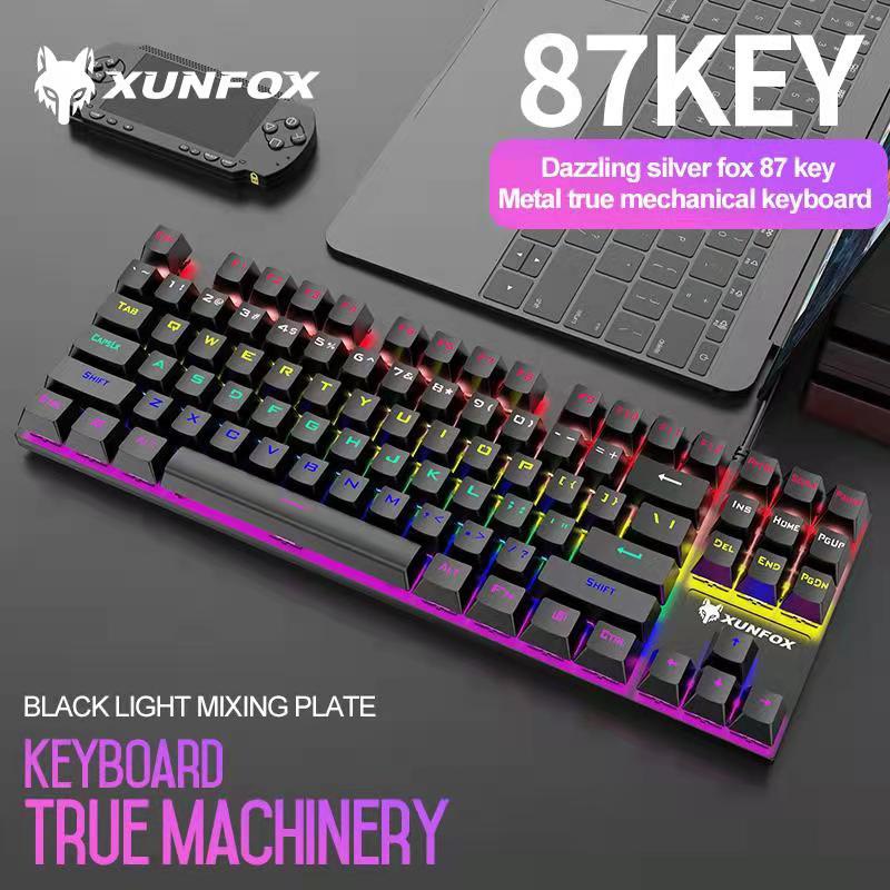 Bàn phim cơ có dây K80 LED RGB TKL 87 phím, Bàn phím chuyên game . máy tính văn phòng LED RGB siêu đẹp
