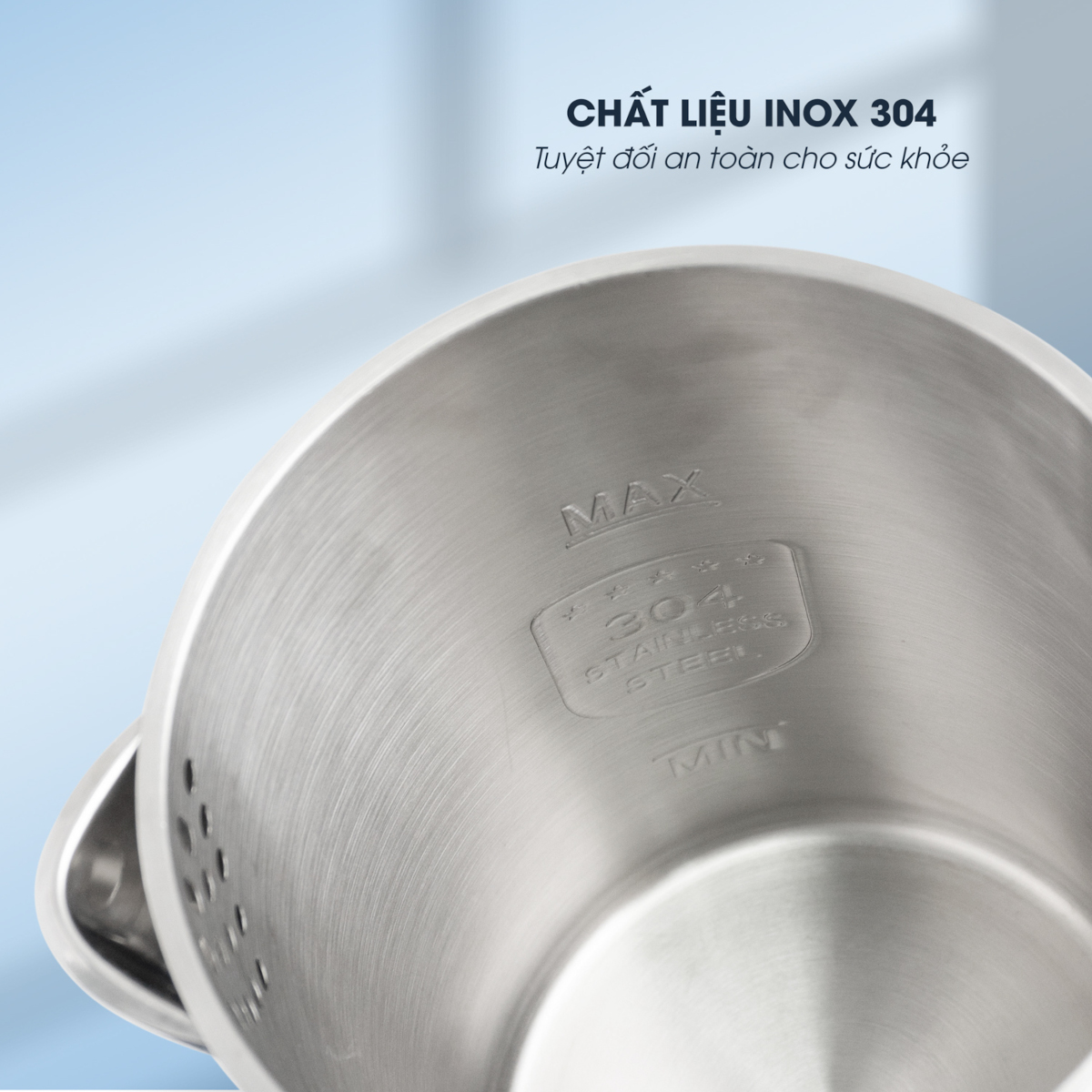 Âm đun nước siêu tốc Inox 304 Kalpen KK93 dung tích 1.8L công suất 1800W - Hàng chính hãng