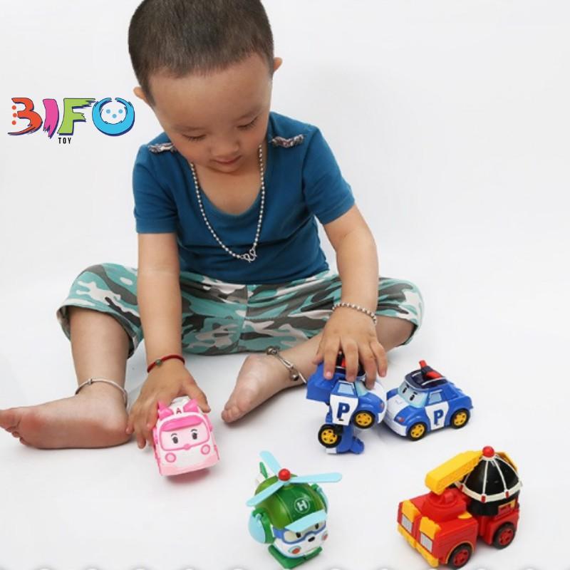 Đồ chơi biến hình biệt đội Robocar Poli 4 xe lắp ráp Policar 2 trong 1
