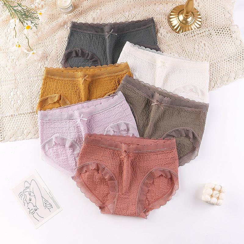 Set 10 quần lót nữ cotton viền ren điệu đà QLN39