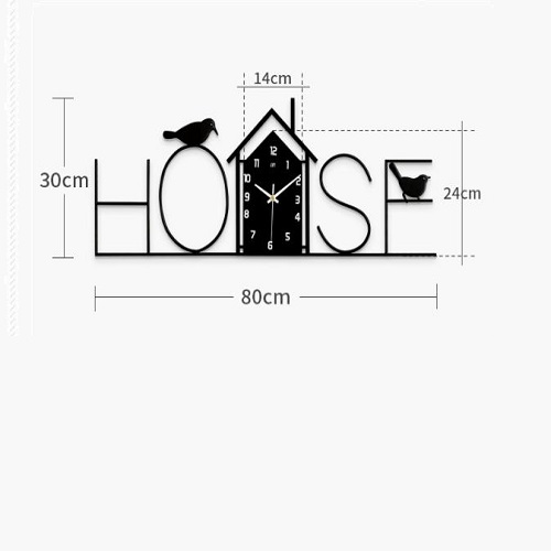 Đồng hồ trang trí treo tường chữ " HOUSE" - DHHOUSE01