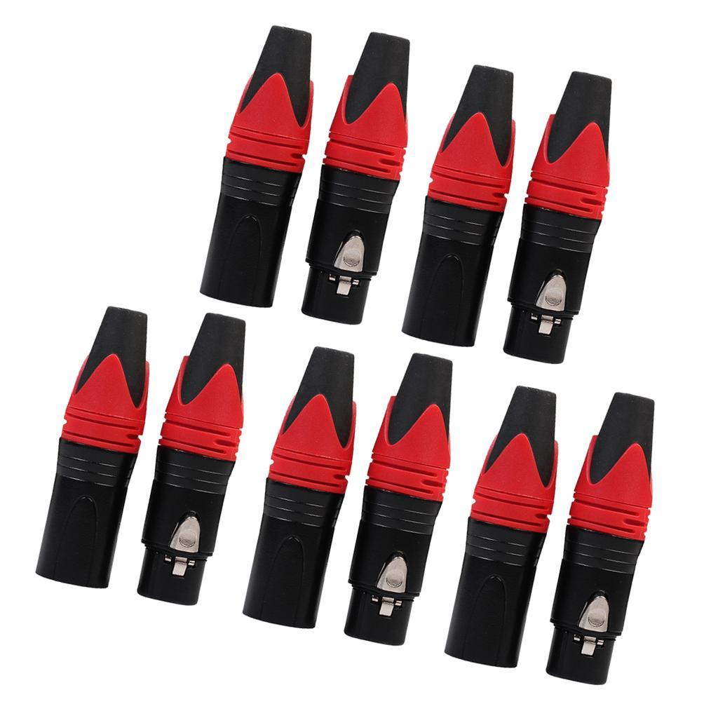 10x 3 Pin XLR Microphone Plug Audio Cable Connector Male & Female DIY
