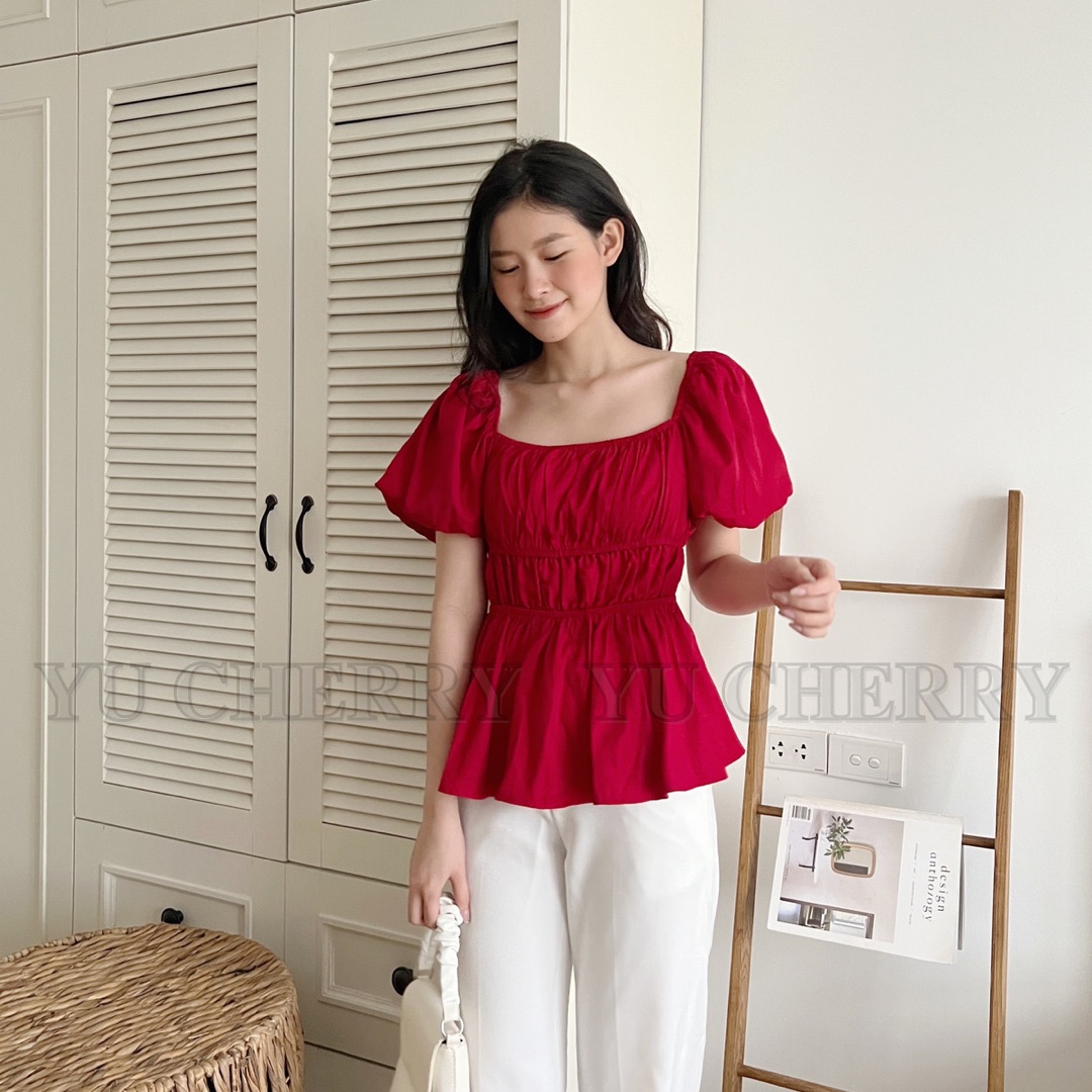 YU CHERRY | Áo Puff shirred baby top YA403