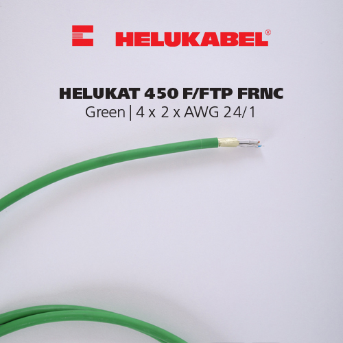 Dây cáp mạng Ethernet HELUKAT 450 F/FTP FRNC | Green | 4 x 2 x AWG 24/1 