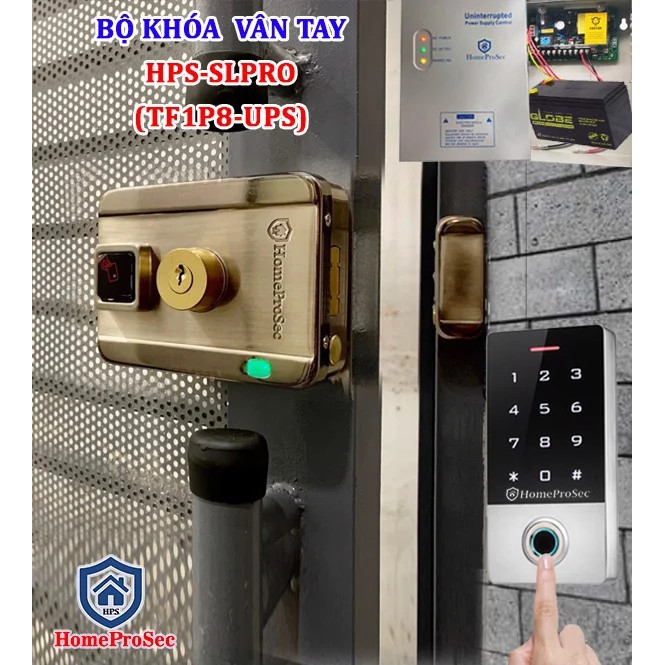 Bộ khóa cổng vân tay thông minh HomeProSec HPS- SLPRO ( TF1P8 - UPS)