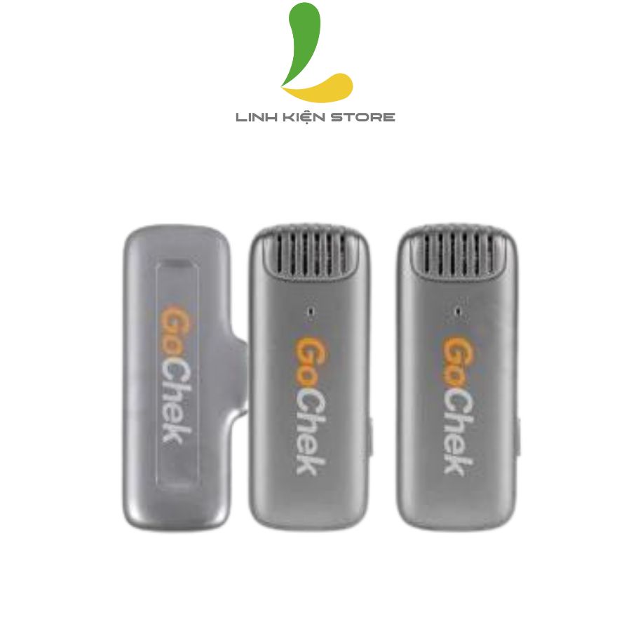 Micro thu âm không dây GoChek B02 Pro -  Thiết bị ghi âm công nghệ đen không dây 2.4G hỗ trợ cổng cắm Lightningg- Hàng nhập khẩu