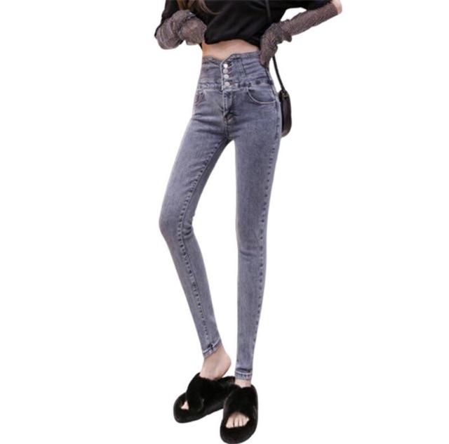 Quần jean nữ cao cấp thiết kế lưng cao ken bụng tôn dáng NP969