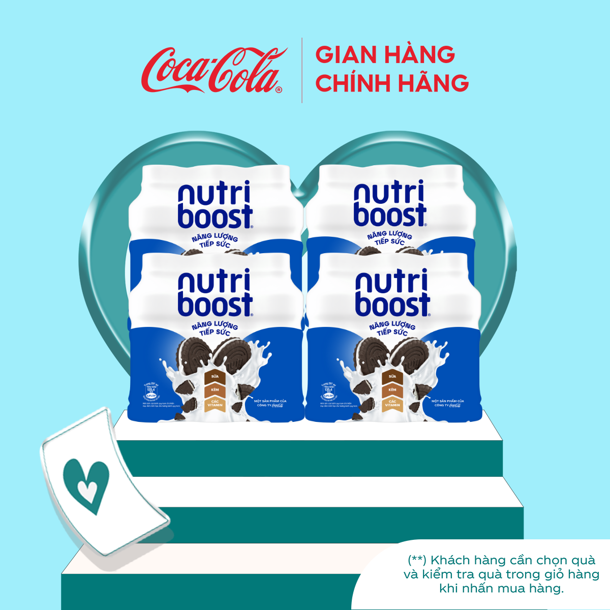 Lốc 24 Chai Thực phẩm bổ sung Nước uống sữa trái cây Nutriboost hương bánh quy kem 297ml/Chai Coca-Cola Official Store