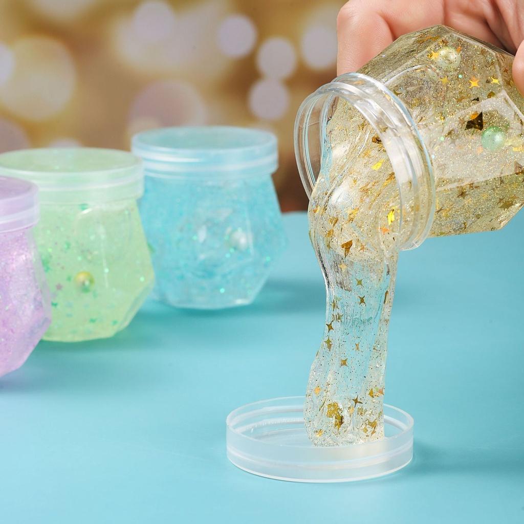 Slime lọ lục giác kim tuyến giấy Đồ chơi hũ slam chất nhầy ma thuật squishy cực đẹp