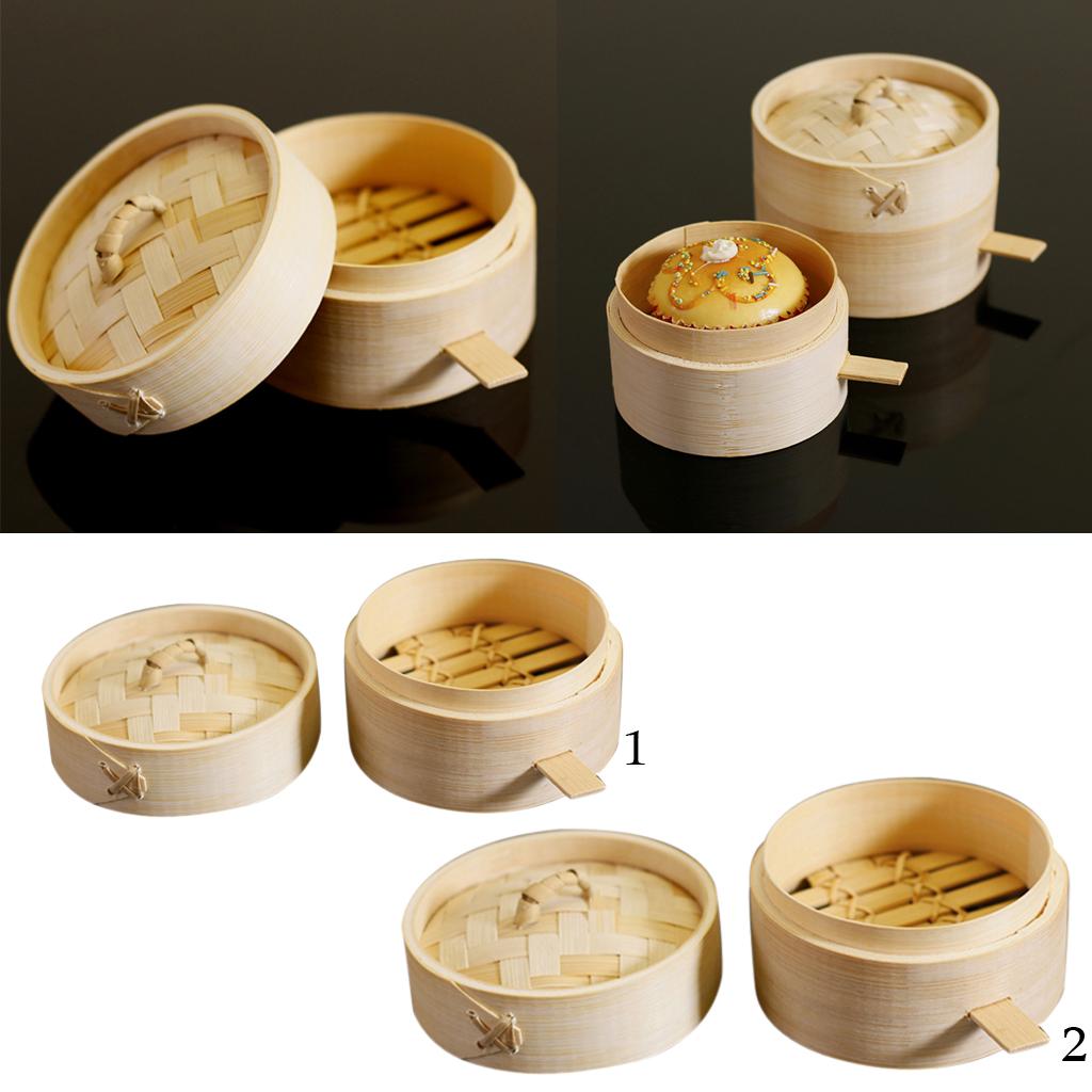 Kitchen Bamboo Steamer Basket Food Steamer for Dim Sum Dumpling