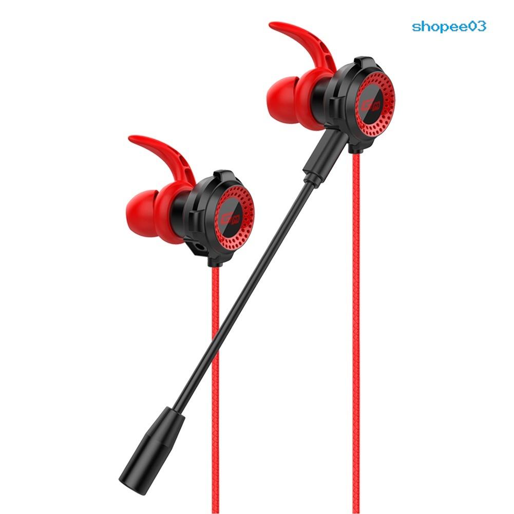 G20 Wired 3.5mm Plug Dynamic Gaming Earphones with Microphone for Phones/PC