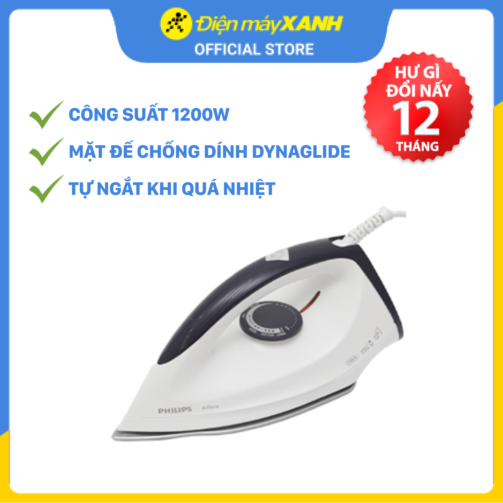 Bàn ủi khô Philips GC160 - Hàng chính hãng