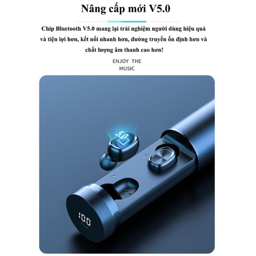 Tai nghe nhét tai thế hệ mới Bluetooth V5.0 in-ear không dây hộp nạp sạc pin METALLIC 2021