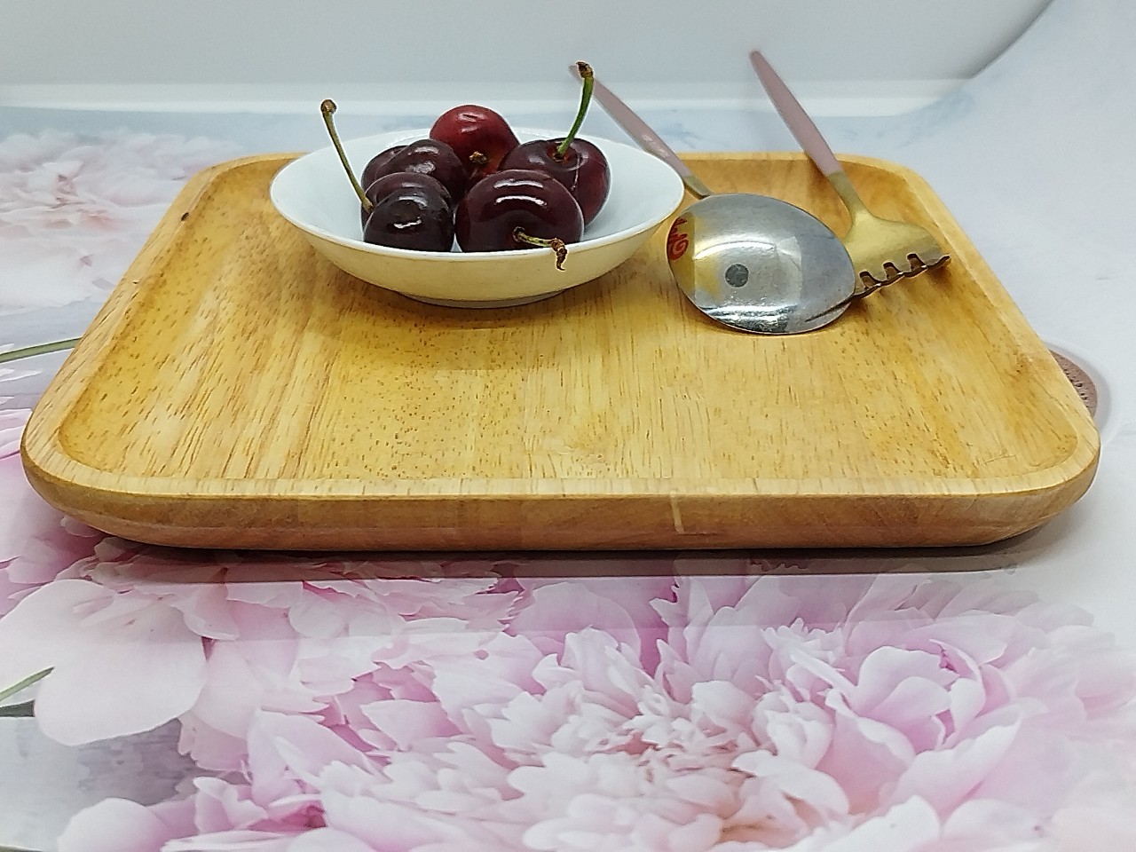 Khay Vuông Gỗ Bền Đẹp Sang Trọng Bưng Bê Đựng Đồ Ăn - Kích Thước 21 x 21 x 2 cm