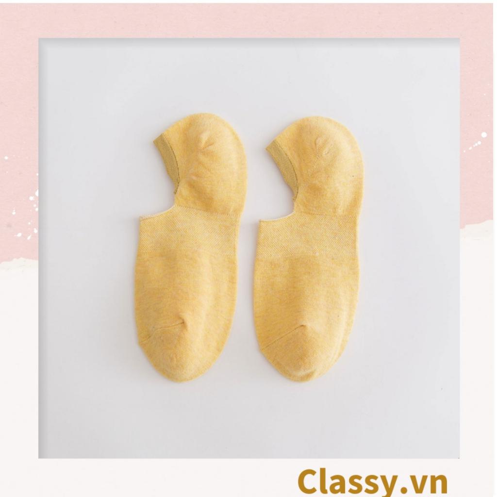 Tất cổ ngắn Classy, vớ cổ ngắn cotton trơn nhiều màu pastel G1427
