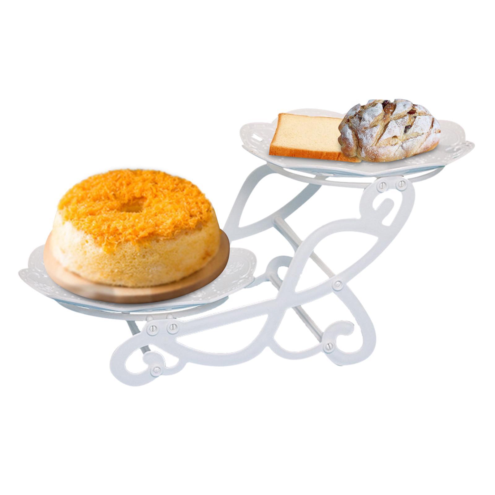 2 Tiers Cake Stand Snack Display Tray Dessert Tray for Dessert Afternoon Tea