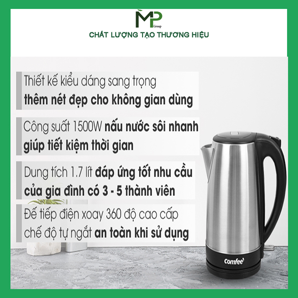 Bình Đun Siêu Tốc Comfee 1.7 lít CK-SC1720C - Hàng Chính Hãng