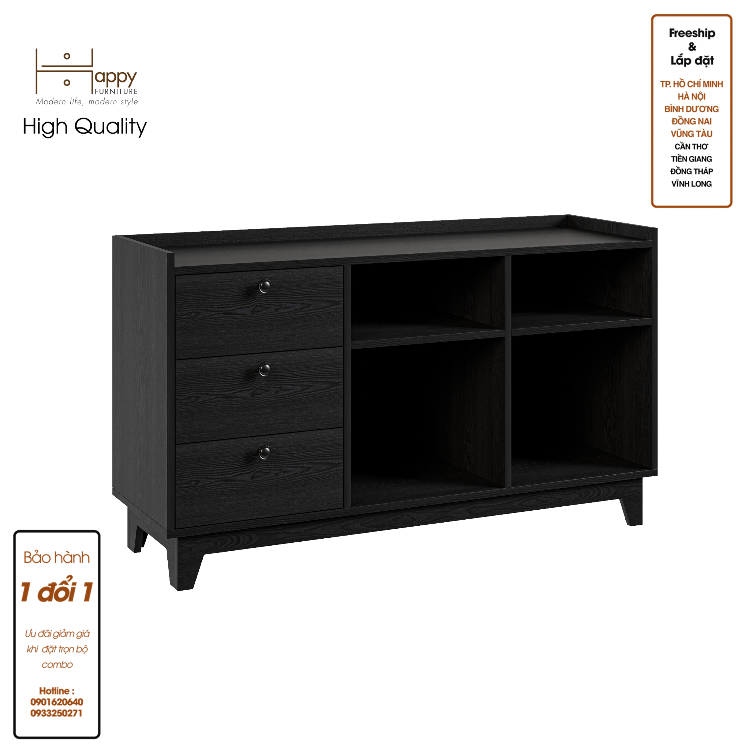 [Happy Home Furniture] KINA , Tủ đựng đồ 7 ngăn , 124cm x 40cm x 72cm ( DxRxC), THK_075