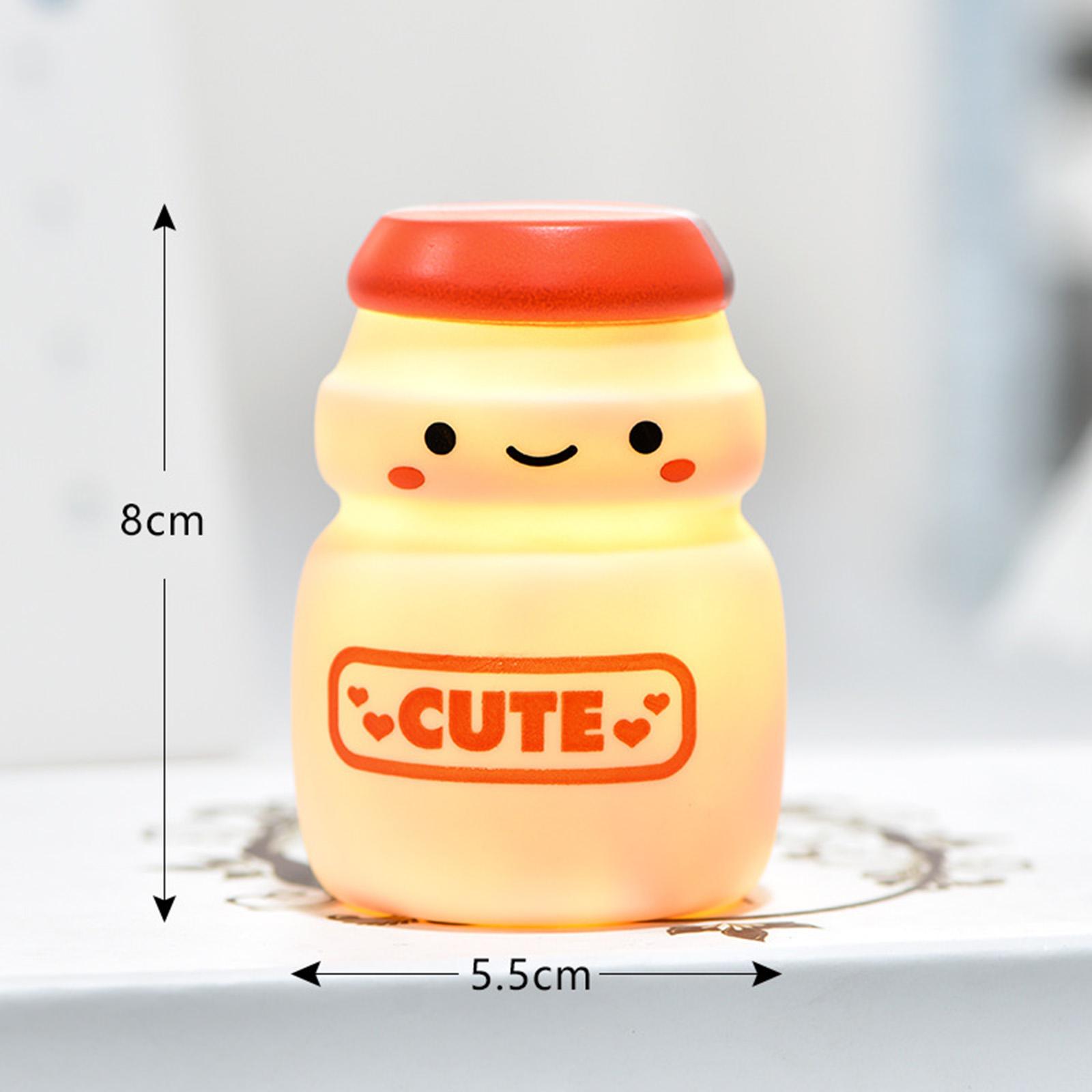 LED Yakult Bottle Night Light Button Battery for Children Girl Gifts Bedroom