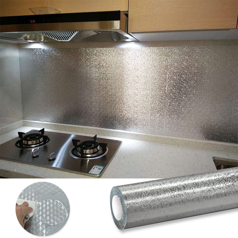 Giấy dán tường, dán bếp đa năng chống dầu mỡ, chống nước, tráng nhôm cách nhiệt tiện ích