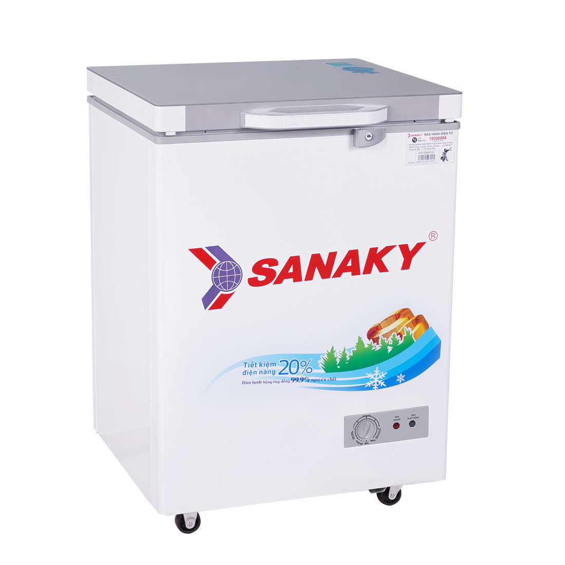 Hình ảnh TỦ ĐÔNG MINI SANAKY 100 LÍT VH-1599HYK ĐỒNG (R600A) (KÍNH CƯỜNG LỰC) - HÀNG CHÍNH HÃNG