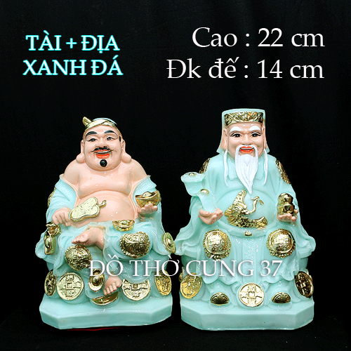 TƯỢNG THẦN TÀI THỔ ĐỊA - MÀU XANH ĐÁ