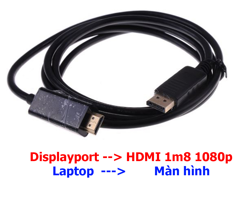 Cáp chuyển Displayport sang HDMI, DP ra HDMI dài 1m8 - Hàng Nhập Khẩu