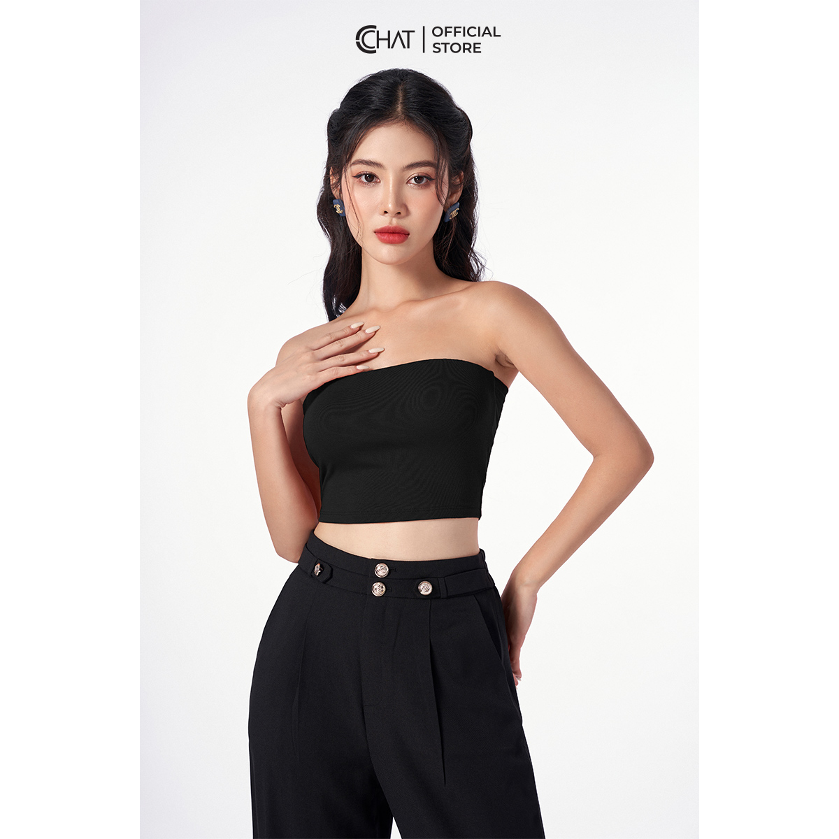 Áo Quây Ngực CCHAT Không Đệm Thun Trơn Croptop Dáng Ôm Cao Cấp Phong Cách Trẻ Trung 22ZQC2001OT