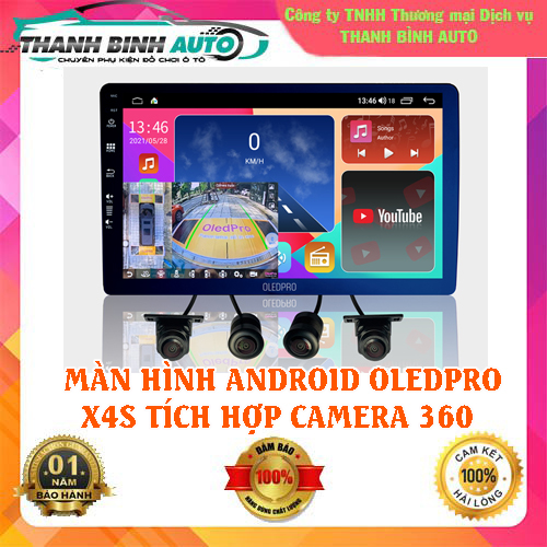 Màn Hình Android cho Ô Tô 0LEDPR0 X4s Tích Hợp Camera 360 9 inch Ram 3-32 Chip 8 Nhân cao cấp BH 18 tháng