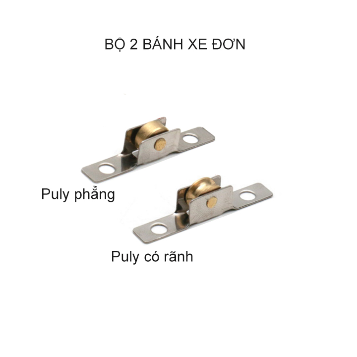 Combo 2 bánh xe đơn mini cho cửa trượt, cửa nhựa, nhôm, loại rộng 7mm