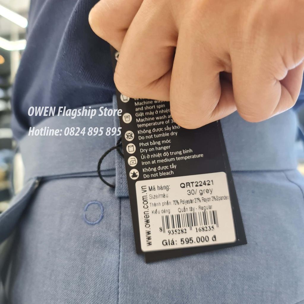 OWEN - Quần âu nam công sở dáng REGULAR trợ cạp Tăng đơ co dãn mã QRT22421