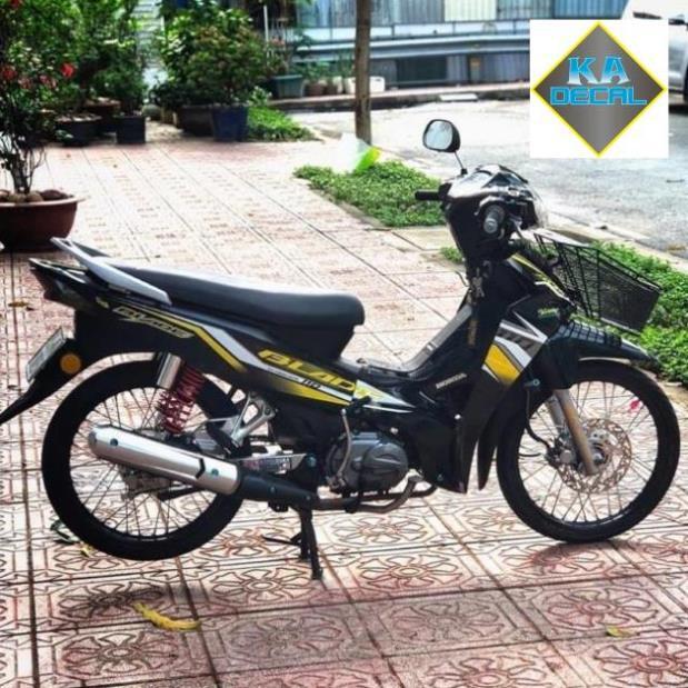 Tem rời wave blade 110 dán xe đen tem 3 lớp ko bay màu