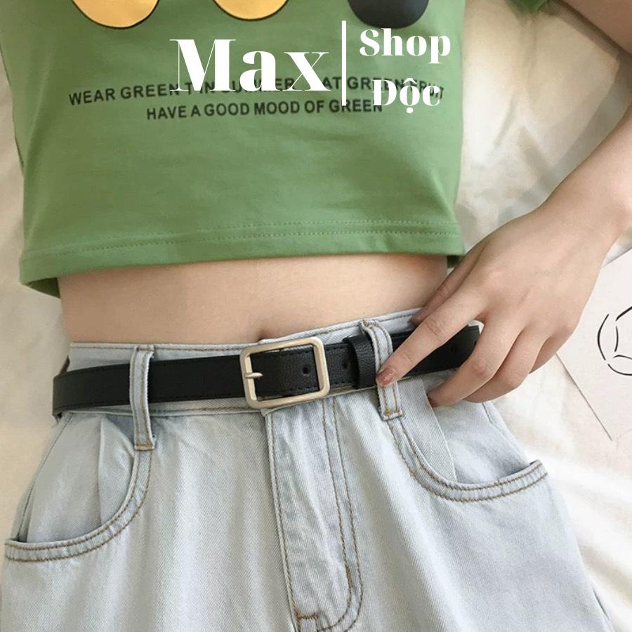 Dây Nịt Thắt Lưng Nam Nữ Kiểu Hàn Quốc 2.3cm Chữ Nhật Lỗ Maxshopdoc Thắt Lưng Bản Nhỏ Sơn Tùng 2.3cm Đục Lỗ May Viền