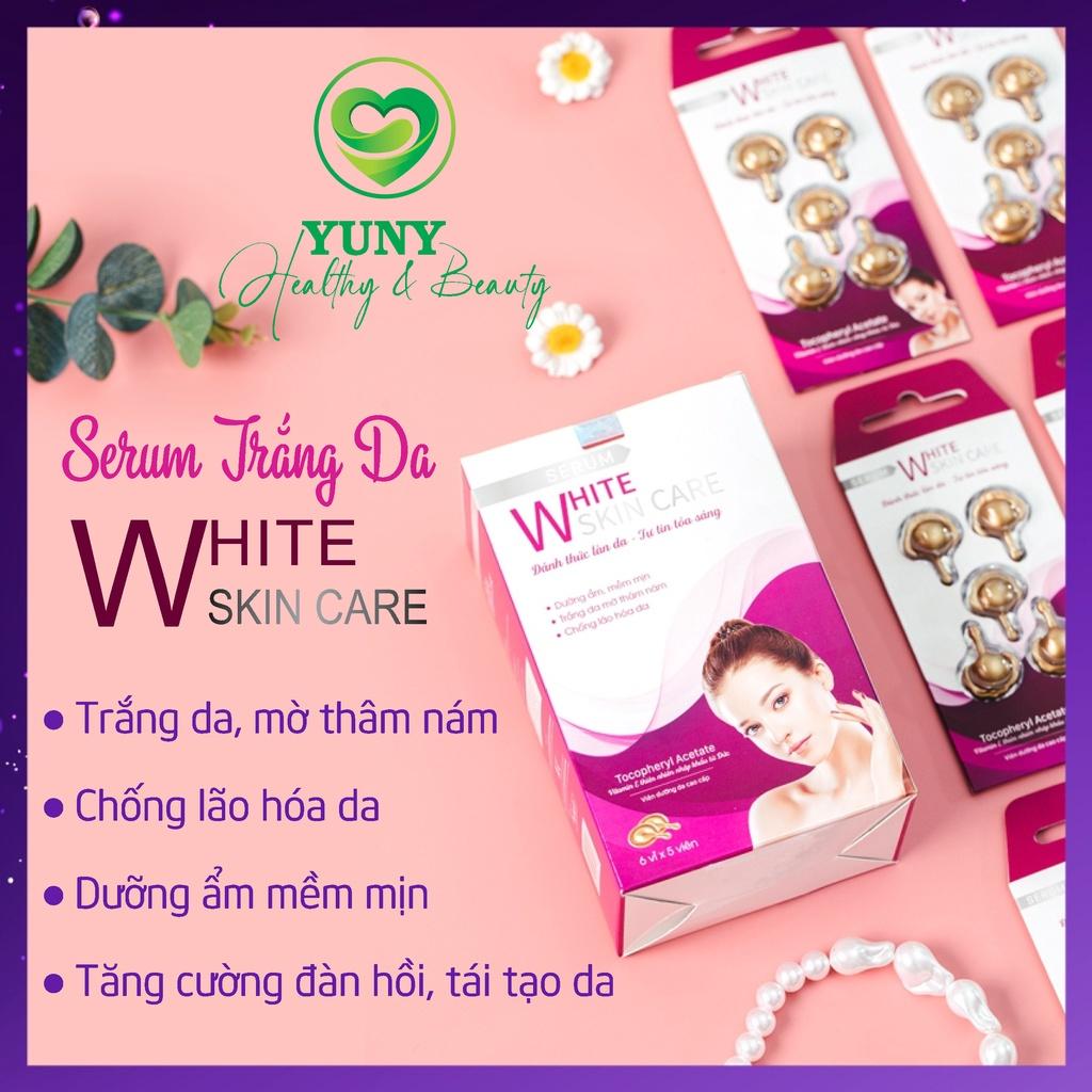 Serum Trắng Da White Skin Care Tinh Chất Dưỡng Ẩm Chống Lão Hoá Da Mặt Mờ Nám - 1 Vỉ 5 Viên