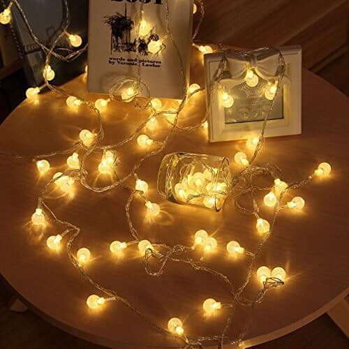 Dải đèn led cherry ball 20, 50 bóng pha lê tuyệt đẹp trang trí nhà cửa dùng pin tiểu AAA