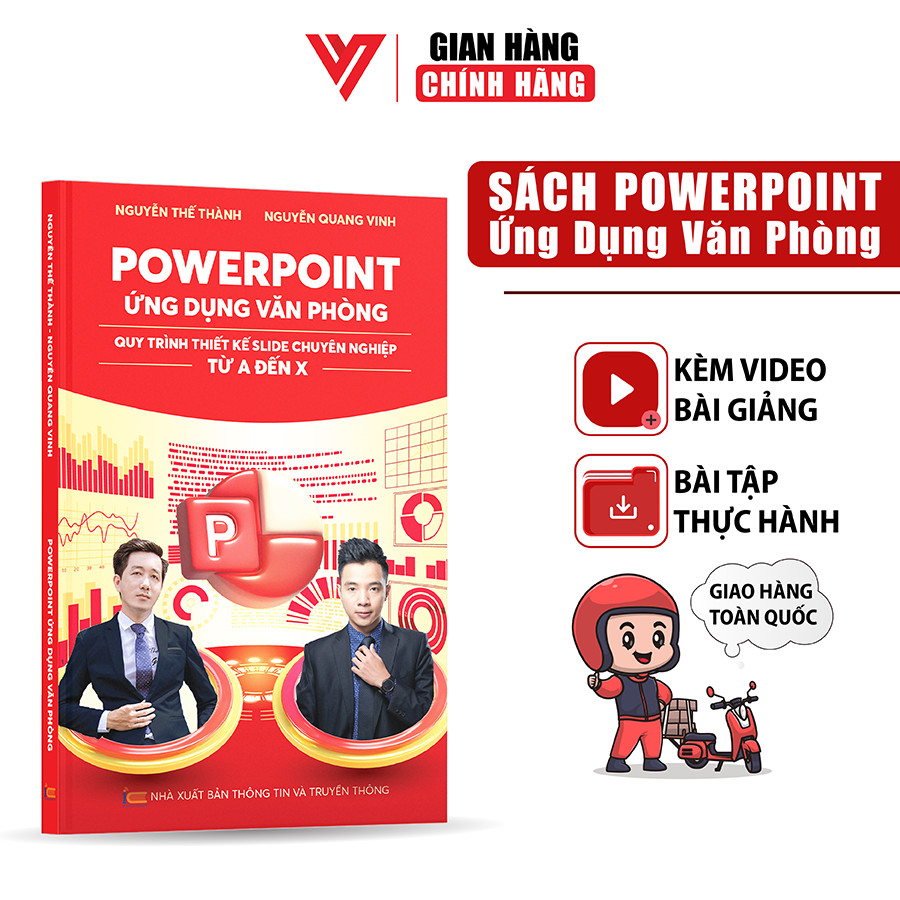 Sách PowerPoint Ứng Dụng Văn Phòng Quy Trình Thiết Kế Slide Chuyên Nghiệp Kèm Video Online Miễn Phí