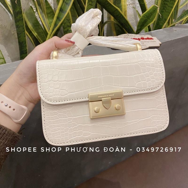 Túi khuy nhọn da rắn size 19cm khoá mờ k hộp bản đẹp