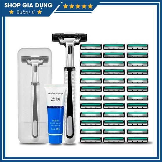 Bộ Dao Cạo Râu Gồm 1 Bàn Cạo Râu + 36 Lưỡi + 1 Lọ Kem