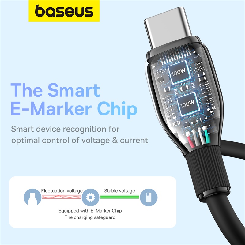 Cáp Sạc Nhanh Baseus Pudding Series Fast Charging Cable Type-C to Type-C 100W (Hàng chính hãng)