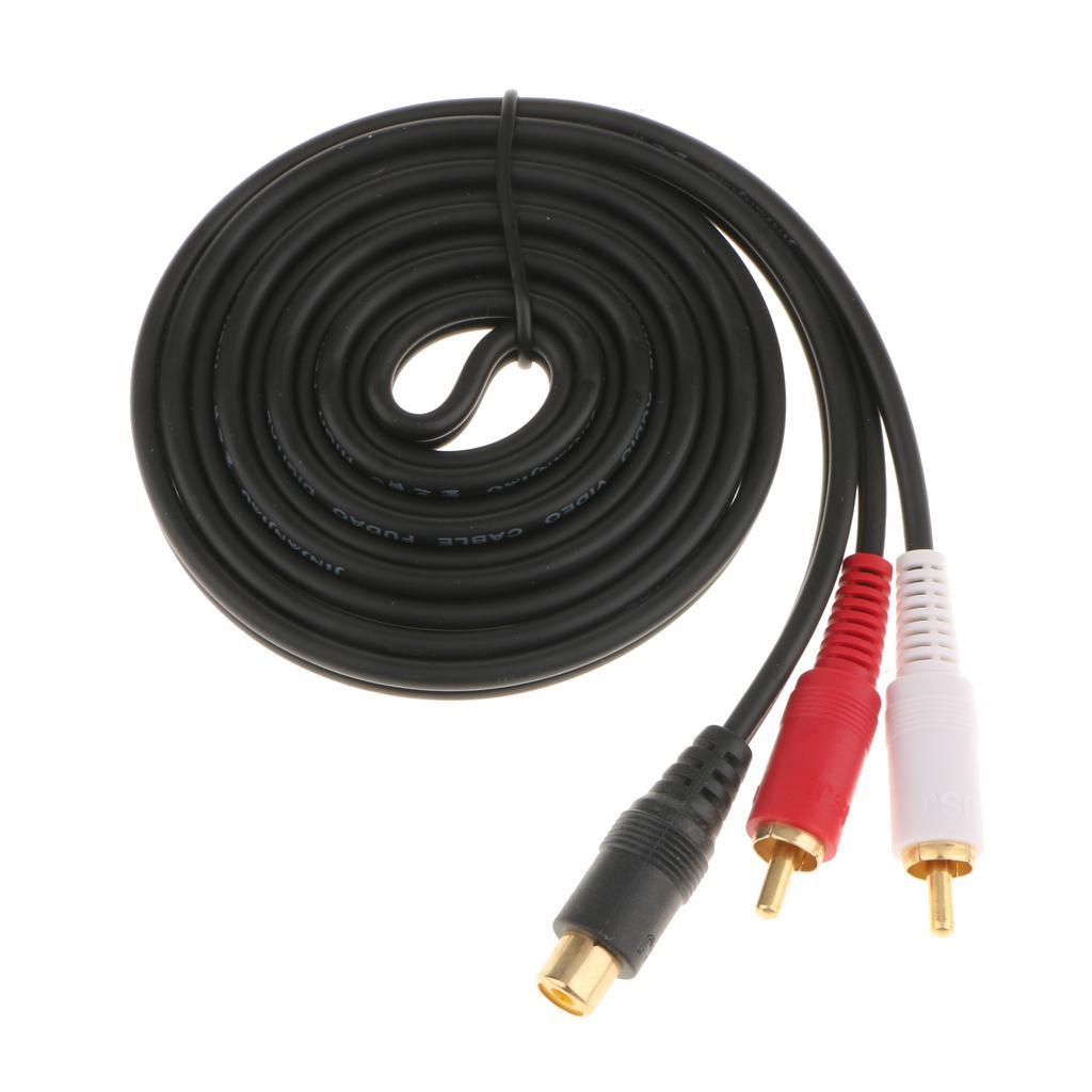 RCA Female To 2RCA Male Gold Plated Audio Adapter Y Splitter Cable 0.2meter