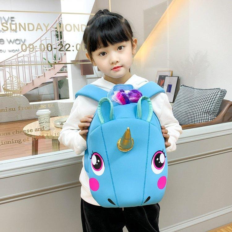 Dễ Thương Kỳ Lân Tập Đi Học Cho Trẻ Em Chống Mất Mẫu Giáo Hoạt Hình 3D Kỳ Lân Bé Con Nhỏ Ulight Ba Lô Neoprene túi