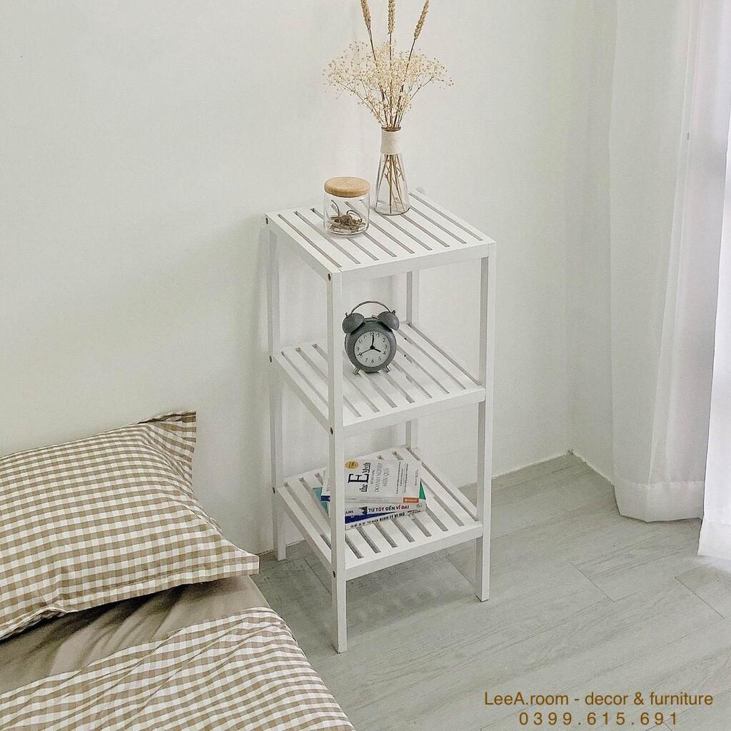Kệ Gỗ Vuông Decor 3 Tầng Hàng Cao Cấp - Shelf 3f - Màu Trắng