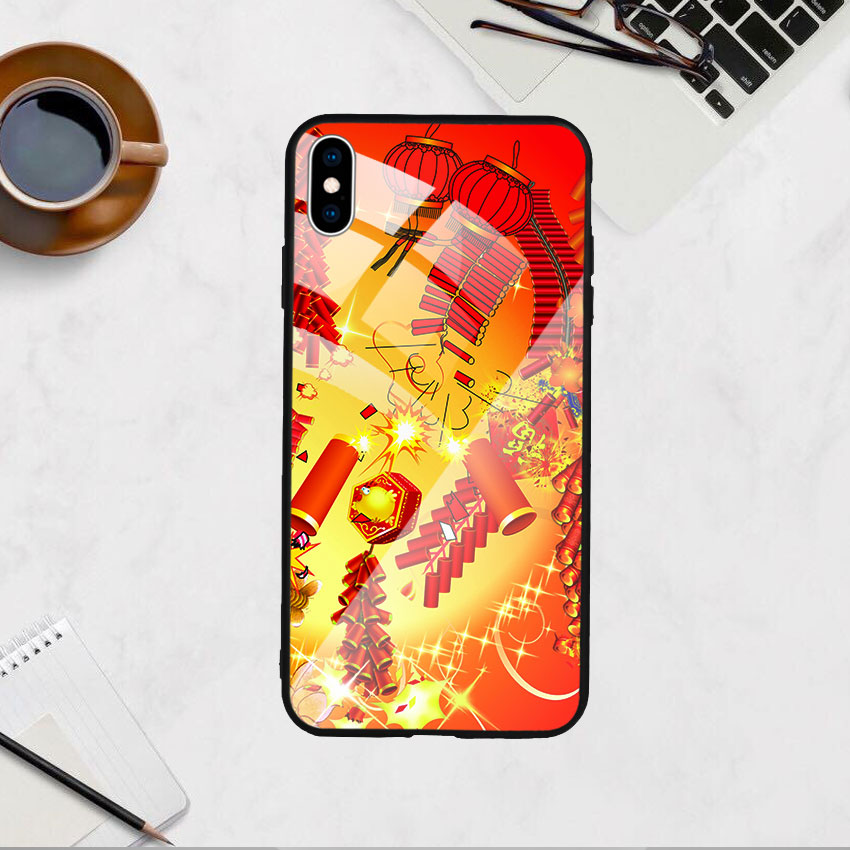 Ốp Lưng Kính Cường Lực cho điện thoại Iphone Xs Max - Firework 02