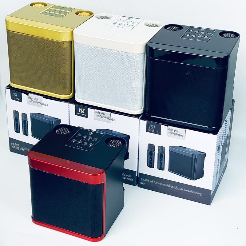 Giao hàng nhanh YS-203 tất cả trong một ngoài trời gia đình bên set karaoke hiện vật micro không dây micro bluetooth âm thanh usb